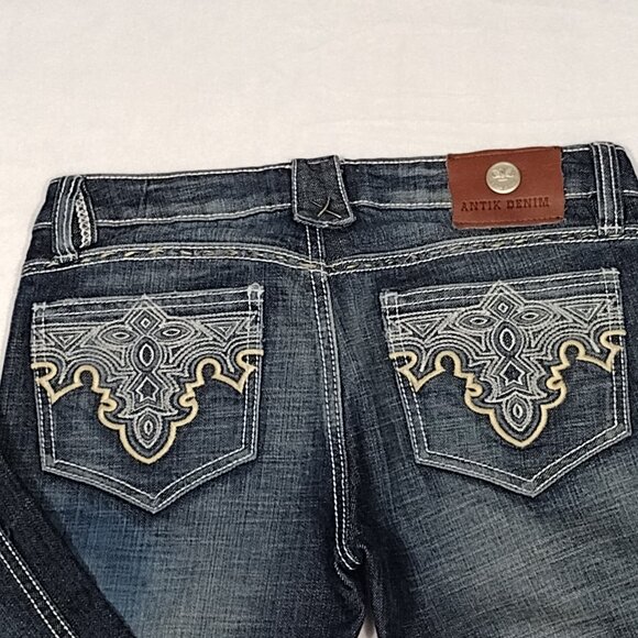 ANTIK DENIM Women's Bootcut Jeans Embellished Pockets Dark Wash Size 27 - Picture 4 of 15